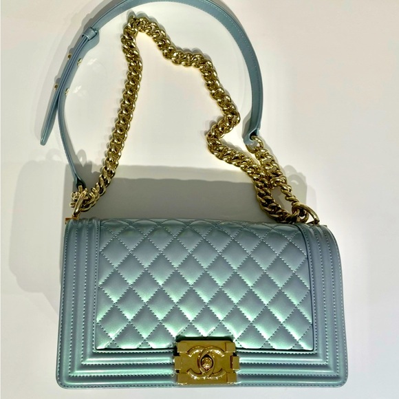 CHANEL Handbags - Elegant Blue Quilted Shoulder Bag